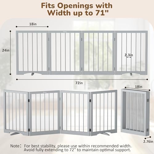 Free Standing Dog Gate Indoor, Foldable Dog Gate - Image 6
