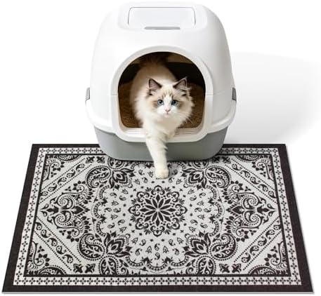 Cat Litter Mat, Waterproof & Non-Slip Backing, Litter Box Catcher, Soft on by Yigerlee