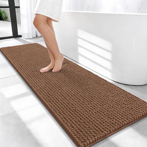 OLANLY Thick Chenille Bathroom Runner Rugs 59x20, Absorbent Bath Mat by OLANLY