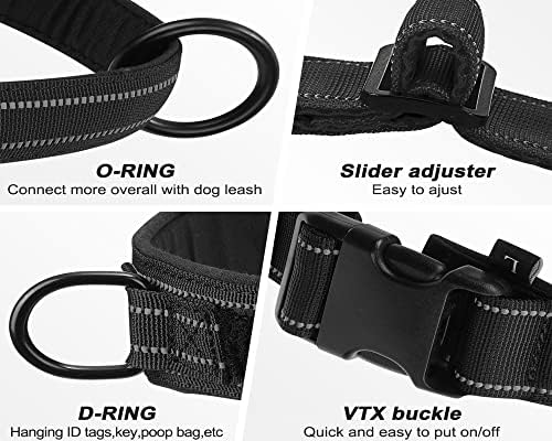 No Pull Dog Harness Black for Small Medium Large Sized Dog, Reflective Escape - Image 4