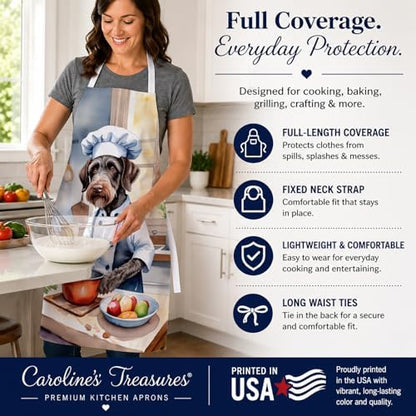 Caroline's Treasures German Wirehaired Pointer The Chef Apron Cooking Kitchen - Image 4