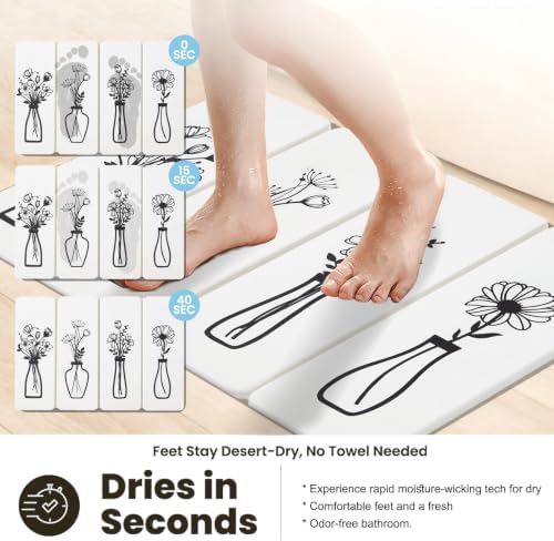 White Absorbent Diatomaceous Foldable Stone Bath Mat - Image 2