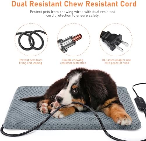 INVENHO Heated Cat Bed, Waterproof Adjustable Temperature Dog Cat Heating Pad - Image 3