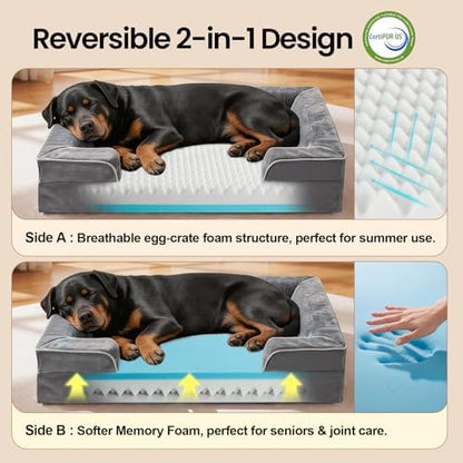 OhGeni Orthopedic Extra Large Dog Bed Couch, Memory Foam - Image 2