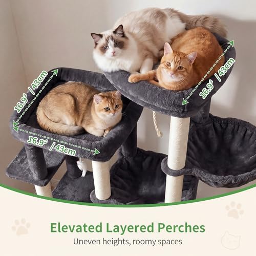 Heybly Cat Tree, 69.7 in Secure Anti-Tip Cat Tower - Image 3