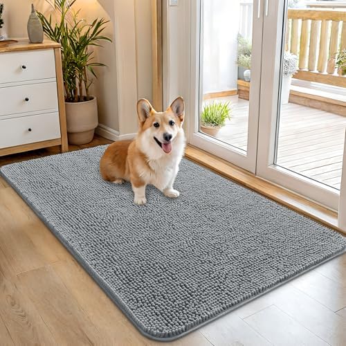 OLANLY Dog Door Mat for Muddy Paws 45x27, Super Absorbent Chenille Mud Mat by OLANLY