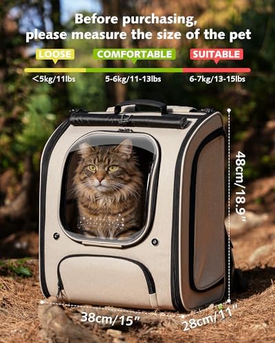 Pecute Cat Backpack Carrier, Large Space Cat Bubble Backpack - Image 2
