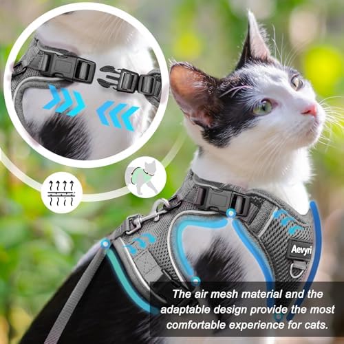 Cat Harness and Leash Set for Walking Escape Proof, Adjustable Soft Kittens Vest - Image 2