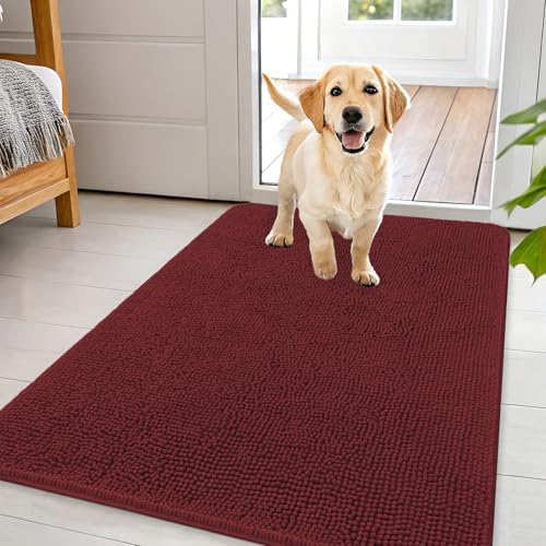 OLANLY Dog Door Mat for Muddy Paws 44x32, Super Absorbent Chenille Mud Mat by OLANLY