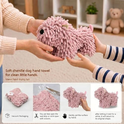 Chenille Dog Hand Towel Fuzzy Ball Dog Towel Animal Hand Towels - Image 5