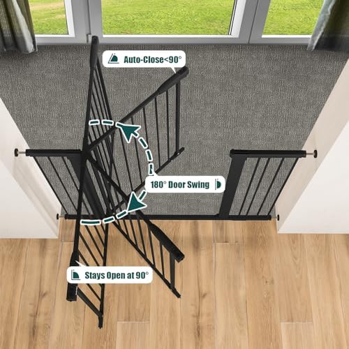 keny 36" Extra Tall Baby Gate for Stairs, Auto Close Dog Gate for Doorways - Image 4