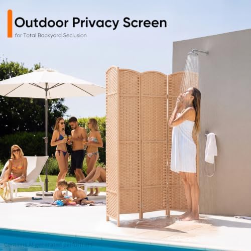 JOSTYLE Outdoor Privacy Screen 4-Panel Folding Room Divider Space Partition - Image 7