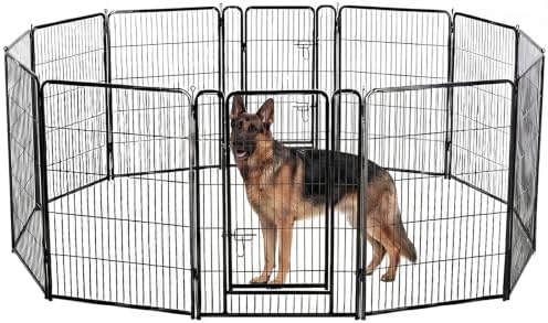 NEWBULIG Dog Playpen Indoor 12 Panels 40 Inch, Metal Outdoor Dog Fence Pen by NEWBULIG