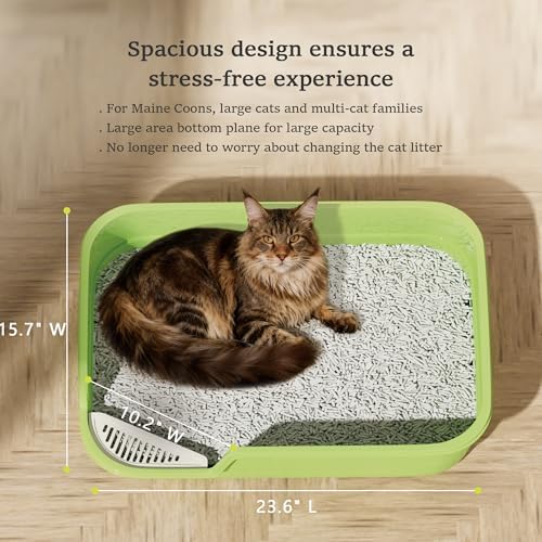 Vealind Extra Large Cat Litter Box High Sided and Low Entry Litter Tray - Image 3