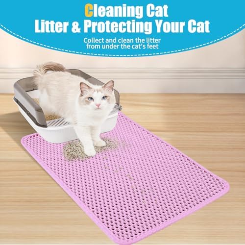 Cat Litter Mat 35"x24", Double Layer Waterproof Litterbox Mat - Image 4