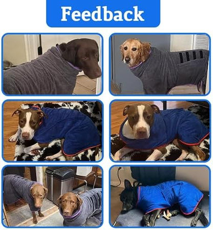 Dog Bathrobe Towel Dog Drying Coat Microfiber Absorbent Fast Drying Robes - Image 6