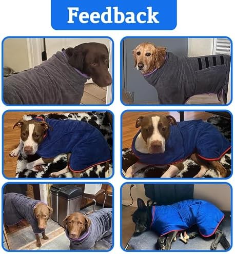 Dog Robe - Fast Drying Towel - Microfiber Super Absorbent Pet Bathrobe - Image 6