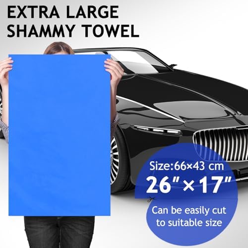 6 Pack Shammy Cloth for Car Drying 26”x17”Absorbent Car Drying Towel Reusable - Image 2
