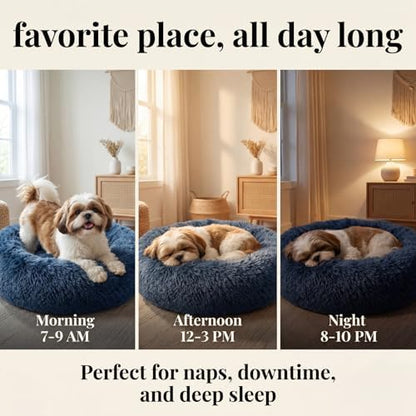 nononfish Plush Dog Bed for Small Dogs, Soft Calming Donut Bed - Image 6