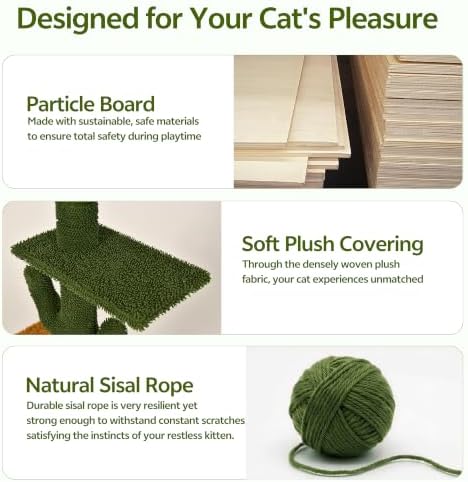 Cactus Floor-to-Ceiling Cat Tree, Adjustable Height - Image 6