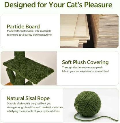 Cactus Floor-to-Ceiling Cat Tree, Adjustable Height - Image 5