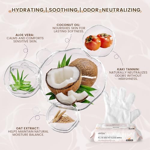 IMMHABI 100 Count Cleaning Deodorizing Pet Glove Wipes - Image 2