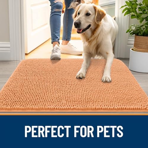 OLANLY Dog Door Mat for Muddy Paws 36x24, Super Absorbent Chenille Mud Mat - Image 6