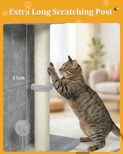 Aechonow Cat Tree for Large Cat, 2 Cozy Cat Condo House for Large & Fat Cats - Image 4