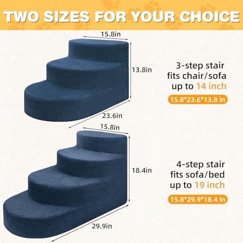 Dog Stairs 3 Steps Foam Pet Ramp - Image 2