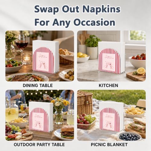 Sip Chat All Night Heart Print Acrylic Napkin Holder - Image 6