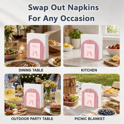 Sip Chat All Night Heart Print Acrylic Napkin Holder - Image 6