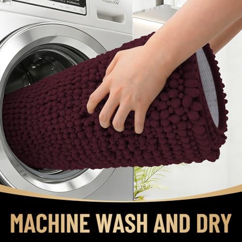 OLANLY Thick Chenille Absorbent Bathroom Rugs Mat 30x20 - Image 4