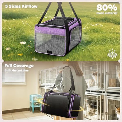 Top and 2 Sides Expandable Pet Carrier 17x11x9.5 TSA Airline Approved - Image 3