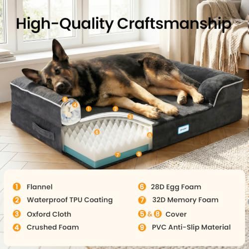 OhGeni Orthopedic Large Dog Bed Couch Sofa - Image 2