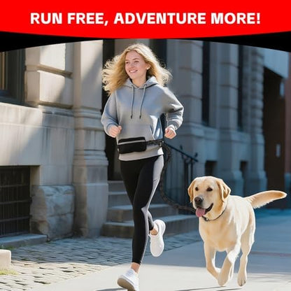 Hands Free Dog Leash with Waist Belt & Large Pouch, Waist Leash - Image 7