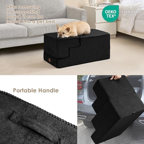 EHEYCIGA Dog Stairs for High Bed 22.5" H, 5-Step Dog Steps - Image 5