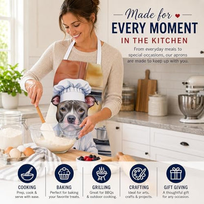 Caroline's Treasures Pit Bull Terrier The Chef Apron Cooking Kitchen Server - Image 6