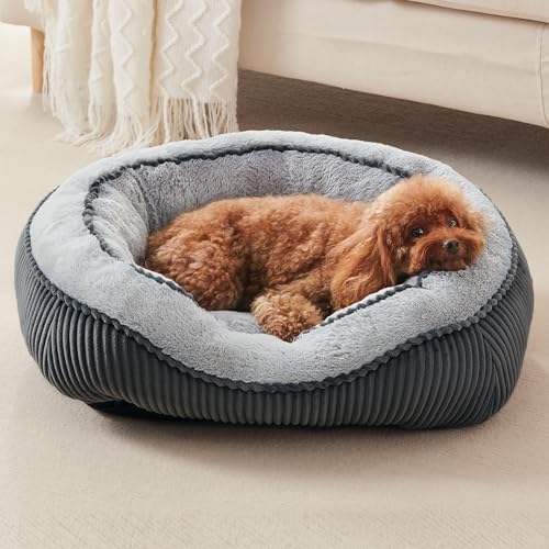 Washable Dog Bed for Small Cat Dogs, Warm Calming Anti-Slip by SIWAMARY