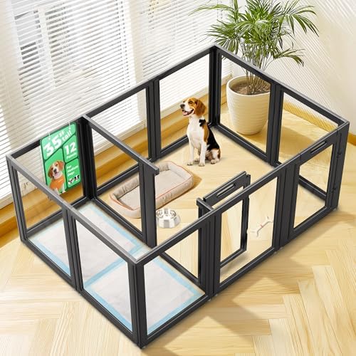 FXW AuraSpace Clear Acrylic Indoor Dog Playpen, 12 Panels by FXW