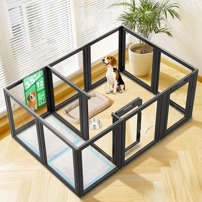 FXW AuraSpace Clear Acrylic Indoor Dog Playpen, 12 Panels by FXW