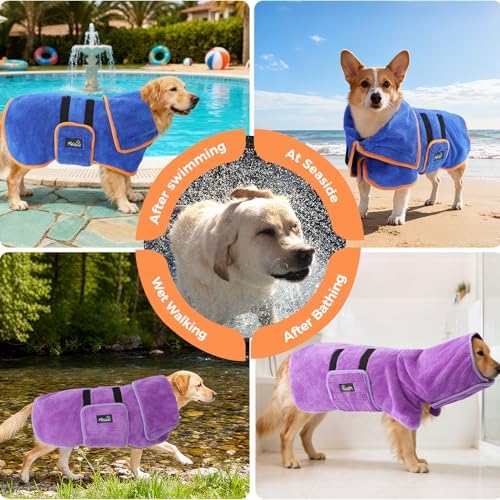Mihachi Dog Bathrobe Towel Wrap Fast Drying - Image 6