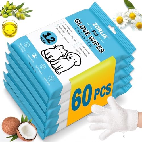 60Pcs Hypoallergenic Pet Glove Wipes by Unknown