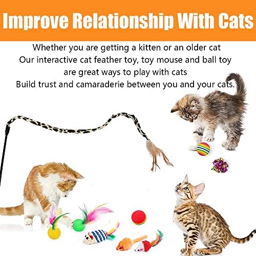 21 Pcs Cat Toys for Indoor Cats Collapsible Cat Tunnel Interactive Feather - Image 4