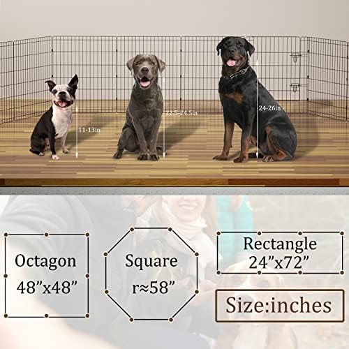 Artmalle 30" H x 24" W Dog Playpen, 8 Panel Rustproof Metal Pen - Image 6