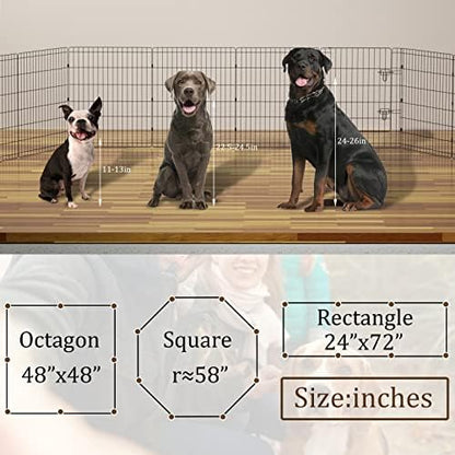 Artmalle 30" H x 24" W Dog Playpen, 8 Panel Rustproof Metal Pen - Image 6