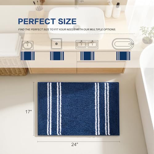 Kmson Bathroom Rugs Mat, Non-Slip Fluffy Thick Water Absorbent Microfiber Mat - Image 2