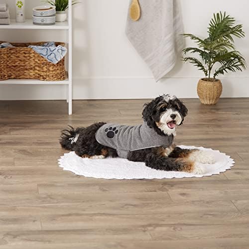 Bone Dry Pet Robe Collection, Embroidered Absorbent Microfiber Bath Robe - Image 5