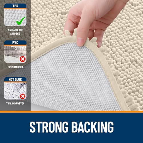 OLANLY Bathroom Rugs 30x20, Extra Soft Absorbent Chenille Bath Rugs - Image 6
