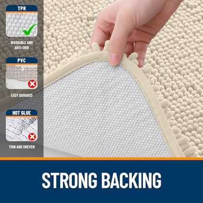 OLANLY Bathroom Runner Rugs 44x24, Extra Soft Absorbent Chenille Bath Rugs - Image 7