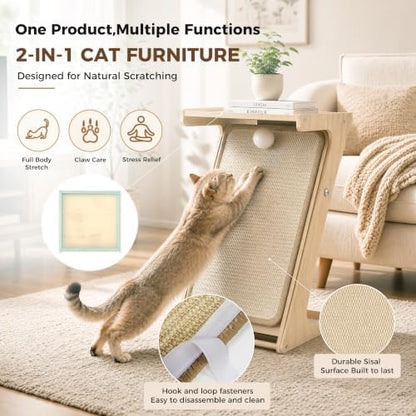 Cat Scratching Post Z-Shaped Cats Scratcher Side Table - Image 2